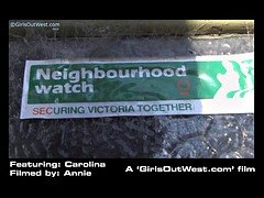 Rubia, Masturbación, Al aire libre, Público