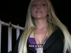 Grote mammen, Blond, Hd, Hongaars, Geld, Buiten, Gezichtspunt, Openbaar