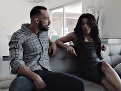 Gorgeous tranny gets fucked bareback by her new boyfriend