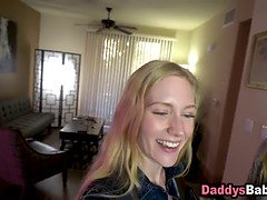 Stepdad pays and his teen friend joins for a filthy threesome