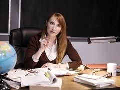 キス, レズビアン, オナニー, 淫乱熟女, 赤毛, 女子高生, 教師, オッパイの