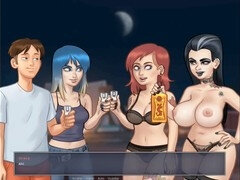 Chicas desnudas, tetas grandes, fiesta