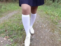 デカ尻, 女, フェティッシュ, ナイロン, 穴開きパンティ, スカート, 一人, ティーン