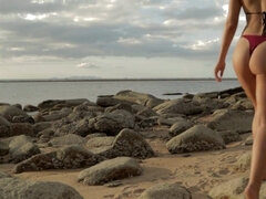 Leie, In den arsch, Strand, Blondine, Nackt, Im freien, Öffentlich, Spanner