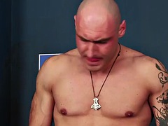 CFNM prison guards give HJ to prisoner while talking dirty