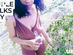 Jamaican ebony beauty Boricualovenyc enjoying a public nude beach and yoga session