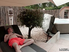 Anal, Ass, Big tits, Blowjob, Brunette, Busty, Hardcore, Outdoor