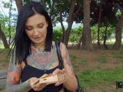 Blowjob, Brunette, Hardcore, Money, Naked, Outdoor, Riding