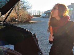 Auto, Masturbation, Muschi, Schlampe, Solo
