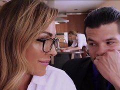 Sexy Audrey Black fucks her friend while his girlfriend at home