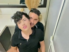 Anal, Bathroom, Creampie, Gay, Shower, Sucking