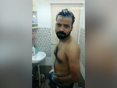 Desi Hairy Guy Taking Bath