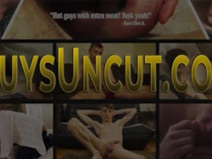 Uncut teenie tugs his member