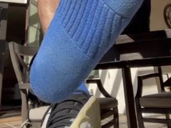 Fur Covered bunghole and stinkin' soles outside in sun for you to nuzzle and idolize