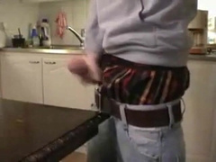 Youngster Sagger Shoots a Stream on the Table