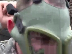 Hard anal sex in the army with four big dick soldiers