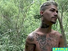 Gay teen latinos get horny in the woods and fuck anal