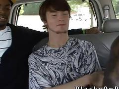 Hunky white guy gets passed around by black bros