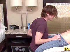 long haired boy barebacks and creams his lover