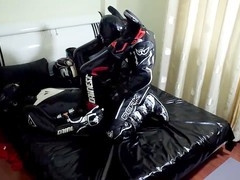 bikers in leather rubber