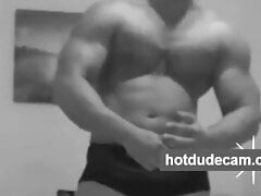 Buff young stud wearing black boxer
