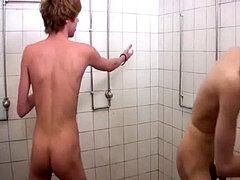 Soccer dudes steaming shower