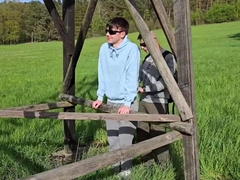 Gayboy Men Bang Without a condom by the Hunting Stand
