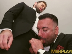 Suited Dario Beck got his hairy ass banged by pianist Oliver Marinho