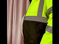 Construction Worker Shows His Belly