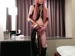 Asian Crossdresser Cums Cosplaying 2