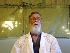 Furry doctor gives hairy patient a thorough check-up