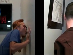 Gay teen 18+ blowing straight penis on gloryhole