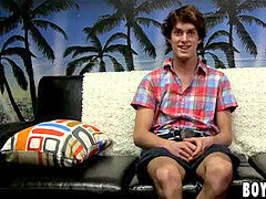 Thought provoking twunk has an interview and strokes