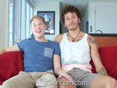 GayRoom Multiracial shag with Parker Michaels and Jay Great