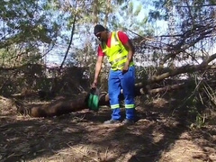 Employee smashes helper behind station