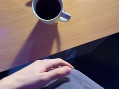 Milking off a yam-sized pink cigar in white socks and jizz in my coffee