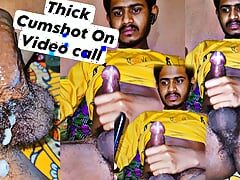 Horny Indian big cock cuming so thick, Indian big cock Cumshot