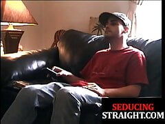 Straight jock gets his hairy dick sucked and tugged by DILF