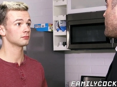 Dashing stepdad punishes twink by drilling his ass bare