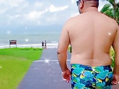 China Chubby Bear Beach Swimming Trunk Show