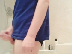 Dude With Pierced Nipples And Cock Jerks Off His Uncut Dick