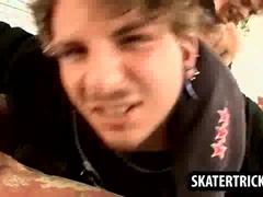 Skater Hairy Man Getting His Booty Smacked By 2 Dudes
