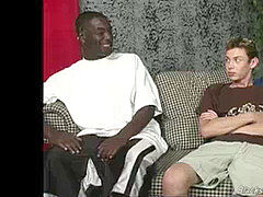 unexperienced white boy gets gangbanged by big black cock