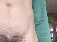 Exhibitionist twink enjoys his solo play in front of the window