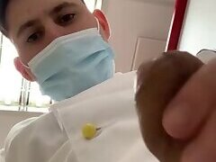 German young twink boy jerks off at work
