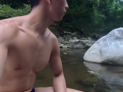 Public Outdoor Fuck, Lover Boy Latino Nathan Fucks Asian Boy