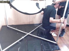 Moustache gray DILF sucking off amateurs hard shaft