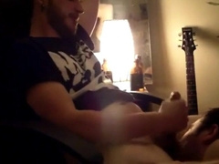 Big-Cock Twink Helps Buddy in Dorm with Late-Night Blowjob