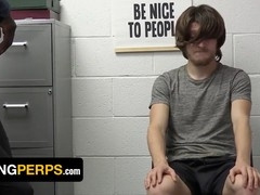 Young hipster Troy Harlow gets caught shoplifting and punished with a big black cock