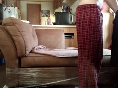 Spouse faps after work (uncircumcised hidden cam)